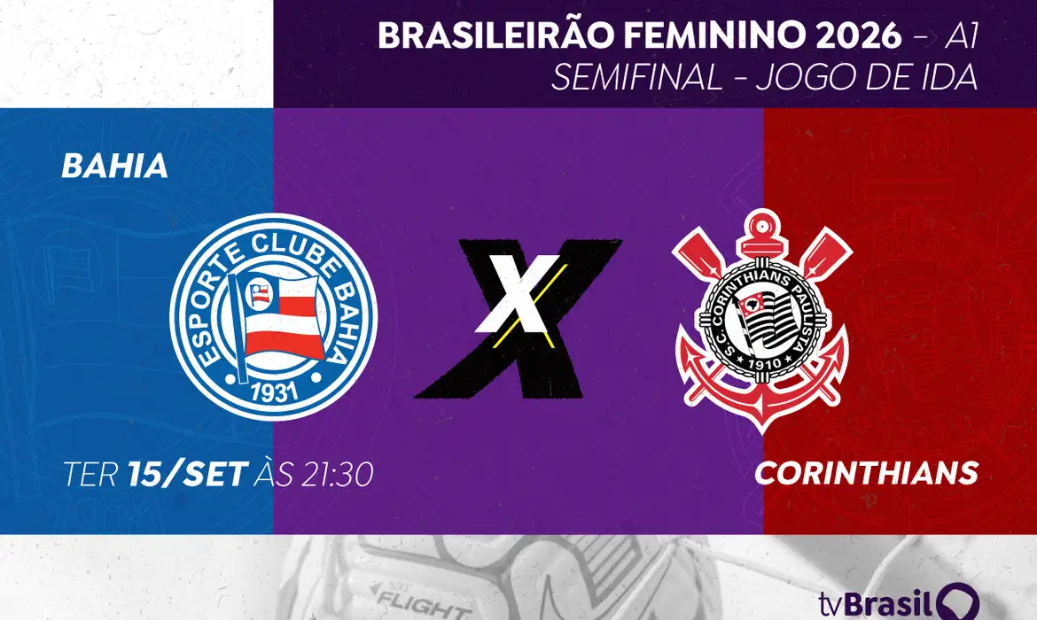 Imagem relacionada à notícia: Brasileirão Feminino: TV Brasil exibe semifinal Bahia x Corinthians