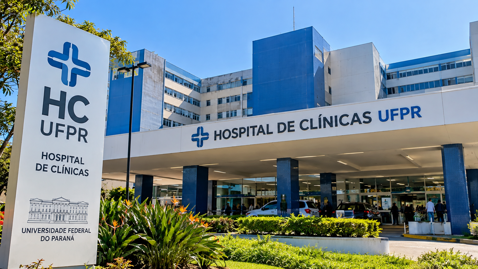 Hospital de Clínicas da UFPR, em Curitiba, onde ocorre a segunda edição do Ideathon de inovação em saúde.