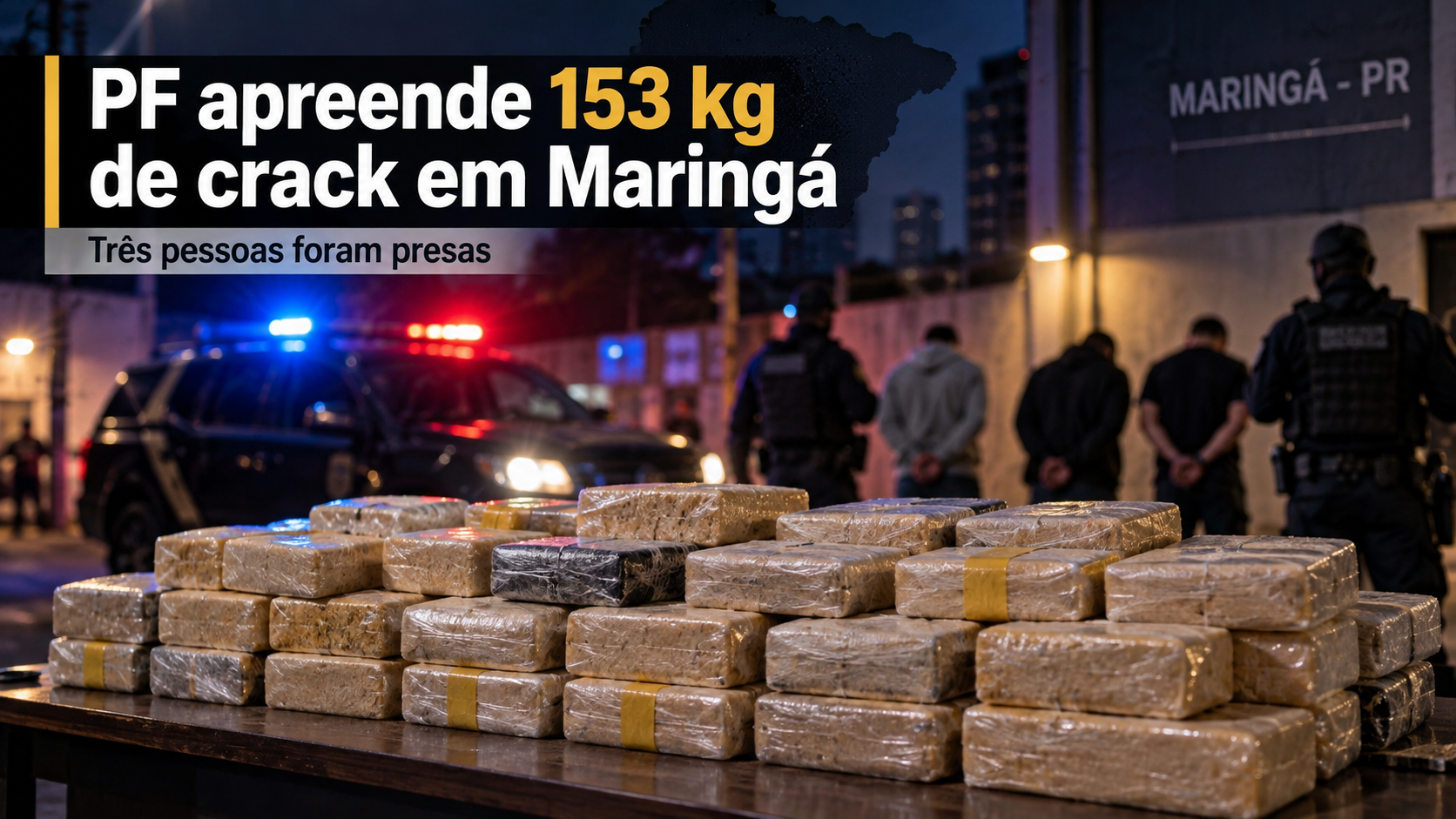 PF apreende 153 kg de crack e prende três pessoas em Maringá