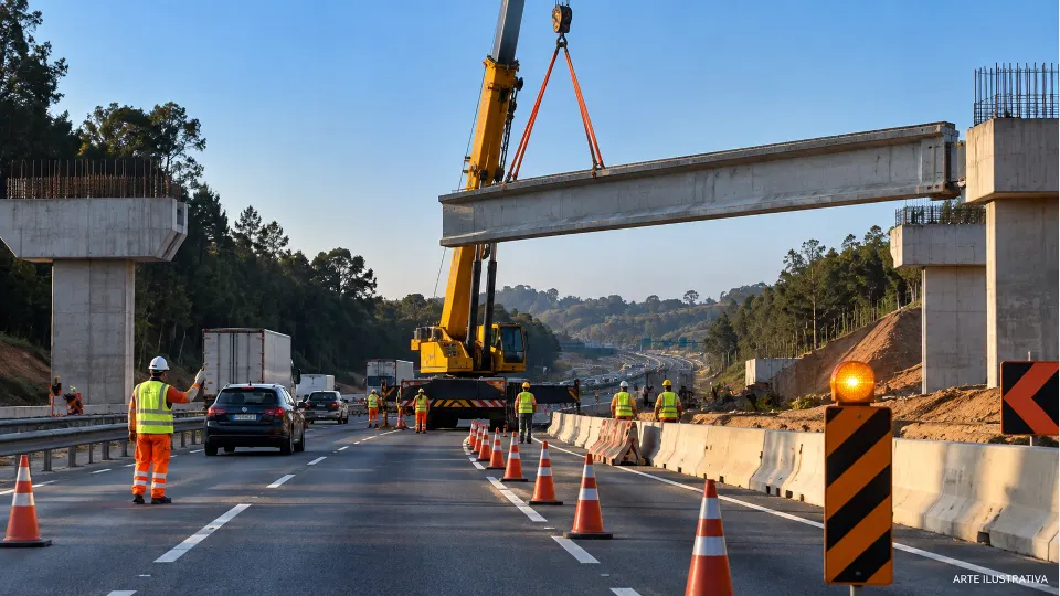 Obras de duplicação do Contorno Norte de Curitiba na PR-418.