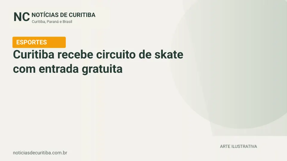 Capa ilustrativa sobre circuito de skate com entrada gratuita em Curitiba.