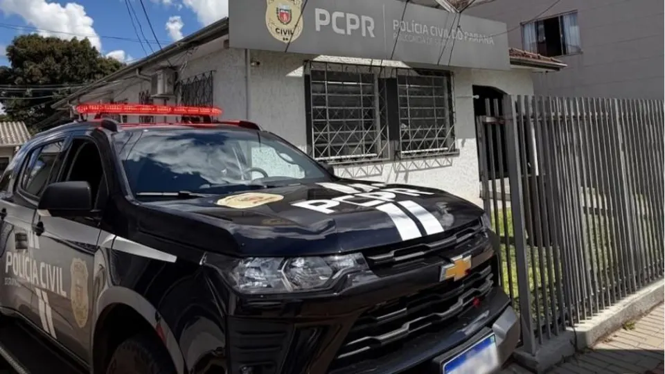 Viatura institucional da Polícia Civil do Paraná ilustrando investigação de suspeita de aliciamento de criança em Bandeirantes, no Norte do estado.