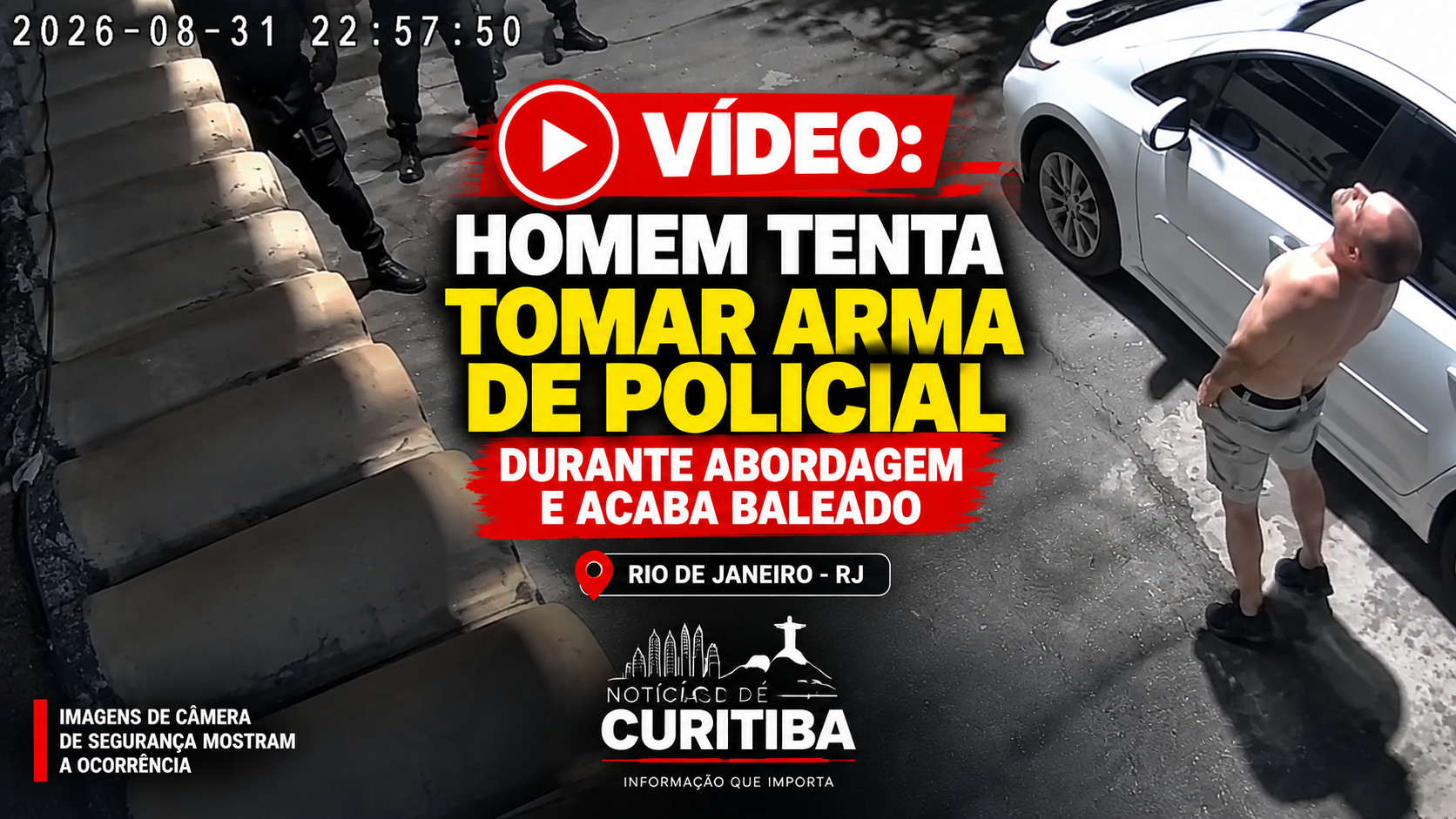 VÍDEO: homem tenta tomar arma de policial durante abordagem e acaba baleado no Rio de Janeiro