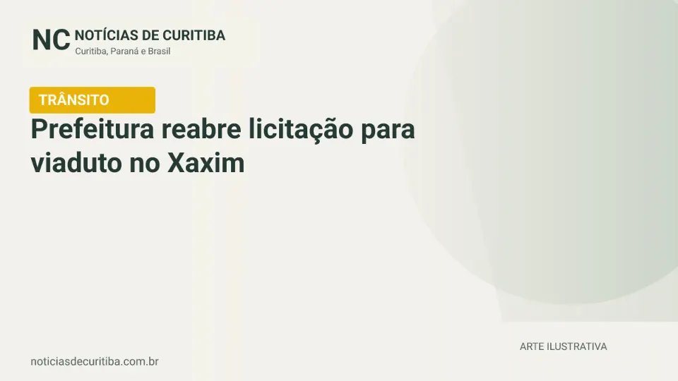 Capa ilustrativa sobre licitação para viaduto no Xaxim, em Curitiba.