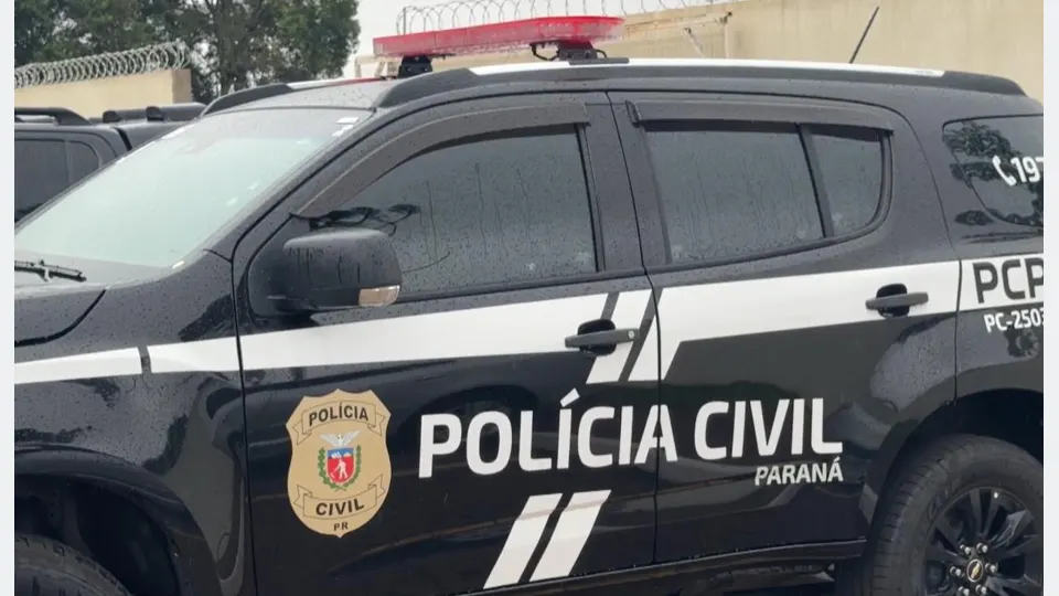 Imagem institucional da Polícia Civil do Paraná ilustrando investigação de violência contra criança em Cascavel e prisão preventiva de um homem de 58 anos.