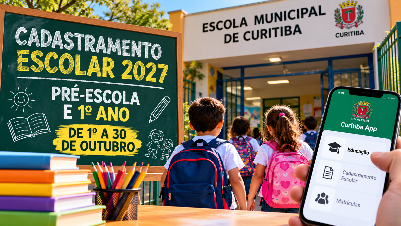 Curitiba abre cadastramento para pré-escola e 1º ano de 2027; prazo vai até 30 de outubro
