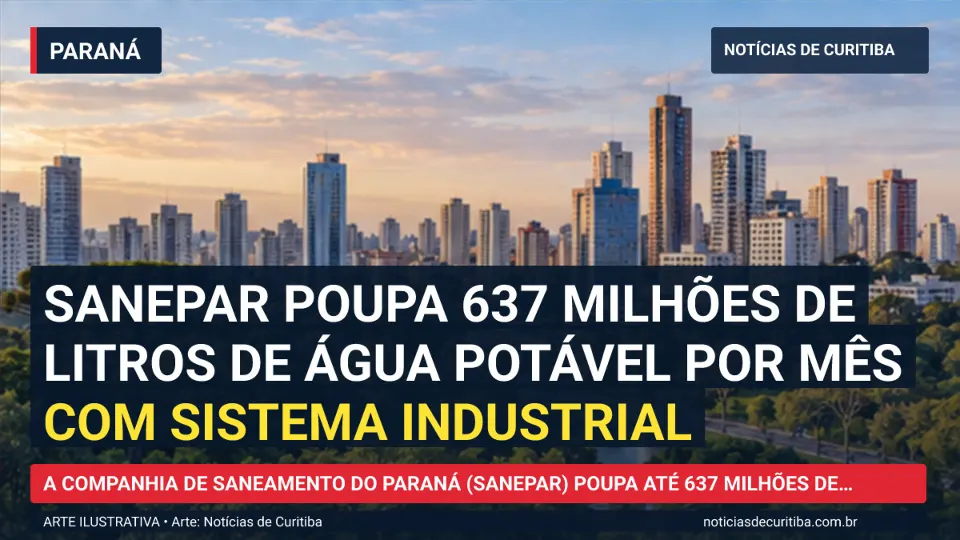 Capa do Notícias de Curitiba para matéria sobre Sanepar poupa 637 milhões de litros de água potável por mês com sistema industrial.