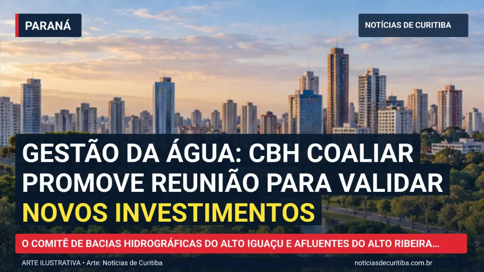 Ilustração do Notícias de Curitiba sobre Gestão da água: CBH Coaliar promove reunião para validar novos investimentos.