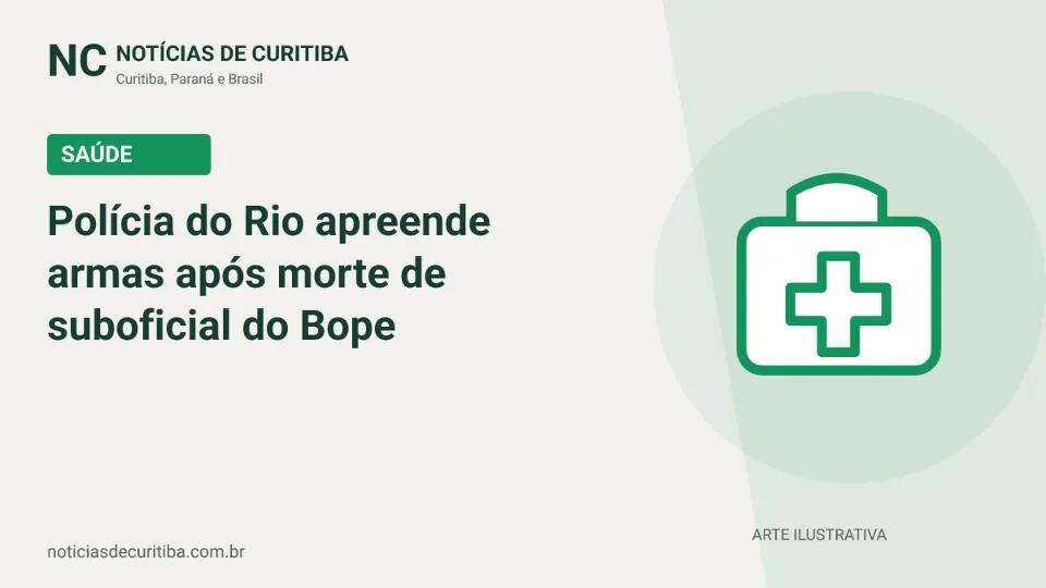Capa do Notícias de Curitiba para matéria sobre Polícia do Rio apreende armas após morte de suboficial do Bope.