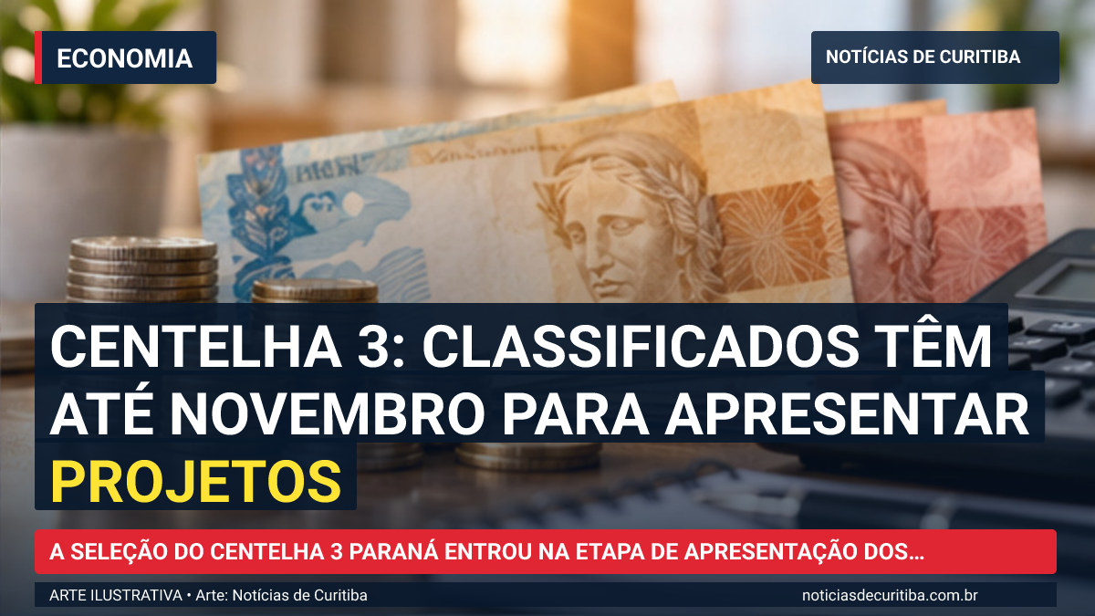 Ilustração do Notícias de Curitiba sobre Centelha 3: classificados têm até novembro para apresentar projetos.