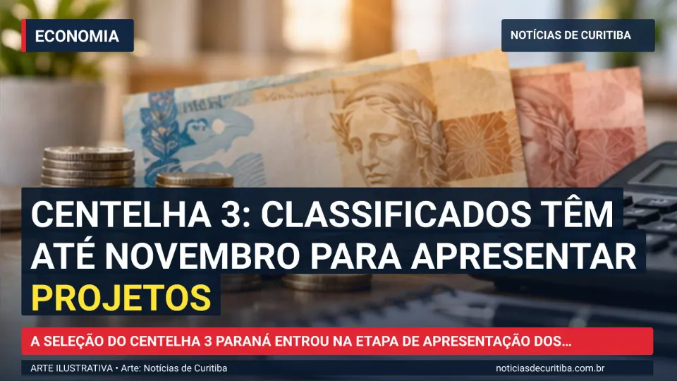Ilustração do Notícias de Curitiba sobre Centelha 3: classificados têm até novembro para apresentar projetos.
