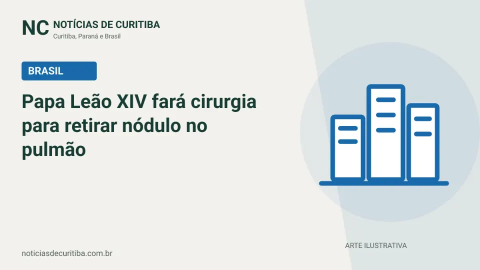 Capa do Notícias de Curitiba para matéria sobre Papa Leão XIV fará cirurgia para retirar nódulo no pulmão.