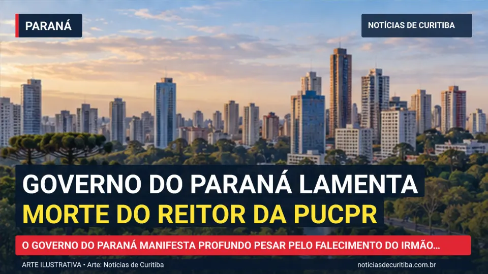 Ilustração do Notícias de Curitiba sobre Governo do Paraná lamenta morte do reitor da PUCPR.