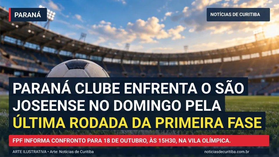 Ilustração do Notícias de Curitiba sobre Paraná Clube enfrenta o São Joseense no domingo pela última rodada da primeira fase.