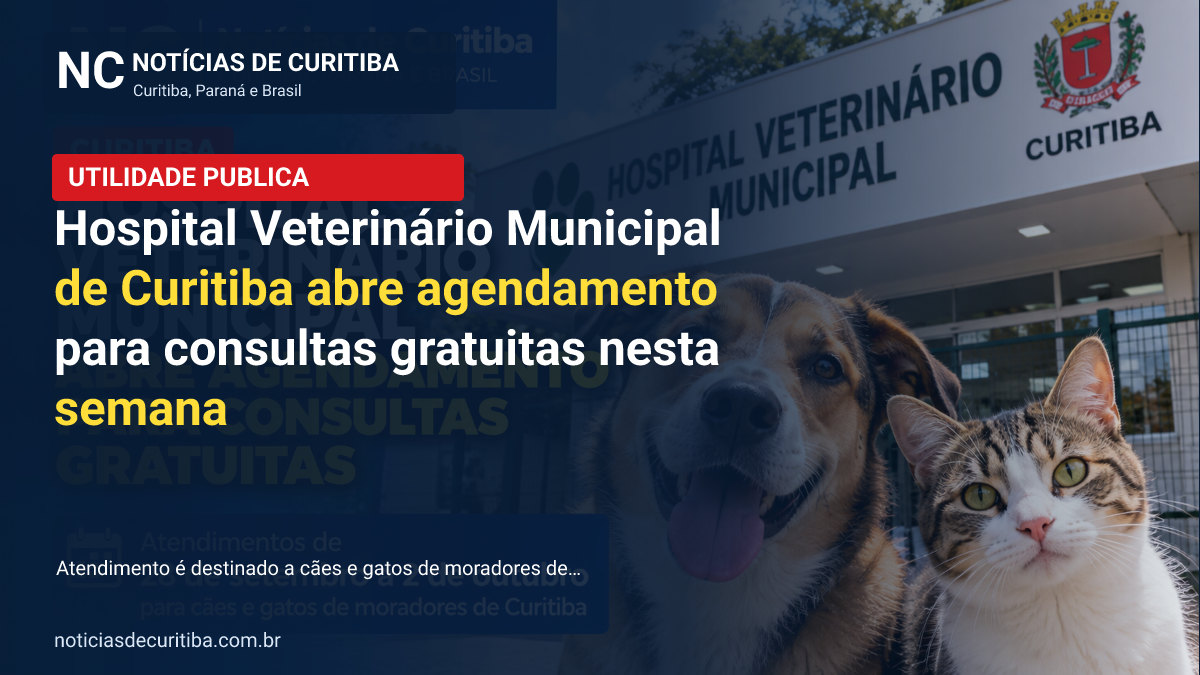 Hospital Veterinário Municipal de Curitiba abre agendamento para consultas gratuitas nesta semana