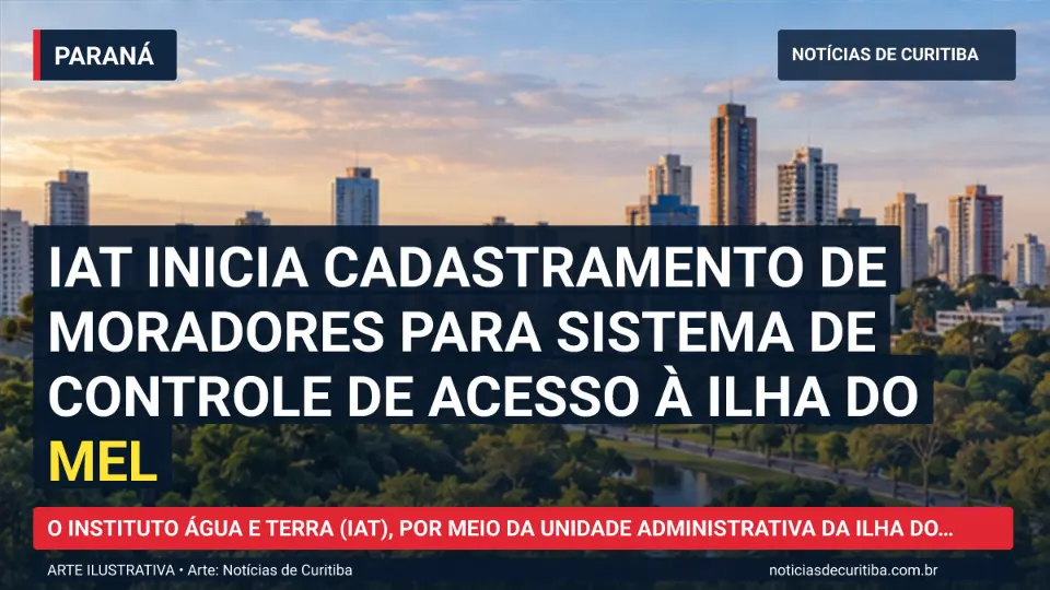 Ilustração do Notícias de Curitiba sobre IAT inicia cadastramento de moradores para sistema de controle de acesso à Ilha do Mel.