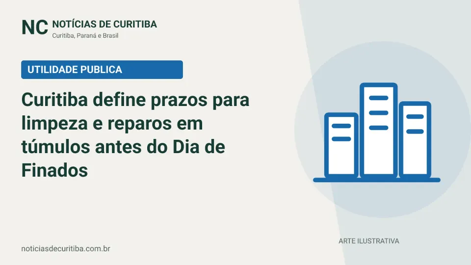 Capa do Notícias de Curitiba para matéria sobre Curitiba define prazos para limpeza e reparos em túmulos antes do Dia de Finados.