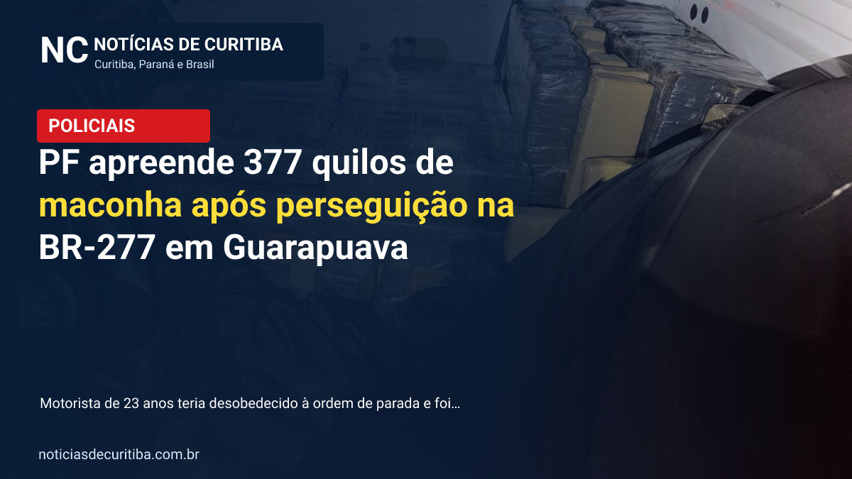 PF apreende 377 quilos de maconha após perseguição na BR-277 em Guarapuava