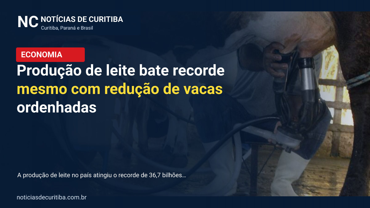 Capa da matéria sobre Produção de leite bate recorde mesmo com redução de vacas ordenhadas publicada pelo Notícias de Curitiba