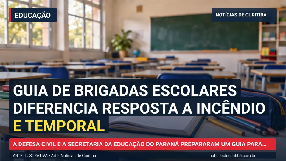Capa do Notícias de Curitiba para matéria sobre Estado lança guia prático com orientações às escolas em preparação para o El Niño.
