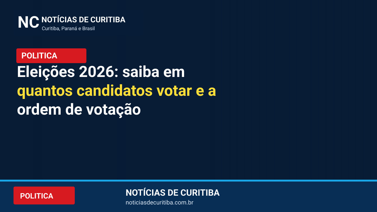 Arte de destaque do Notícias de Curitiba: Eleições 2026: saiba em quantos candidatos votar e a ordem de votação