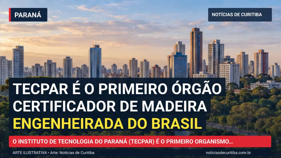 Capa do Notícias de Curitiba para matéria sobre Tecpar é o primeiro órgão certificador de madeira engenheirada do Brasil.