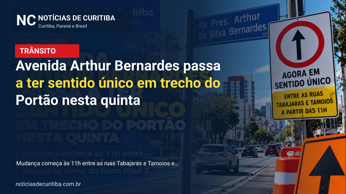 Avenida Arthur Bernardes passa a ter sentido único em trecho do Portão nesta quinta