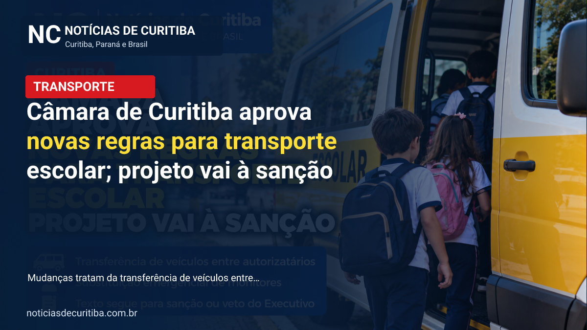 Câmara de Curitiba aprova novas regras para transporte escolar; projeto vai à sanção