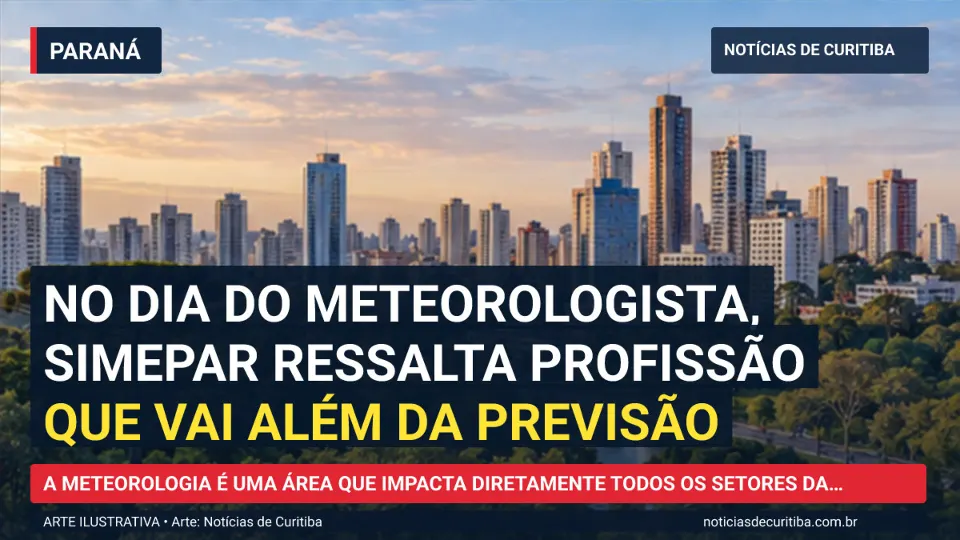 Ilustração do Notícias de Curitiba sobre No Dia do Meteorologista, Simepar ressalta profissão que vai além da previsão.