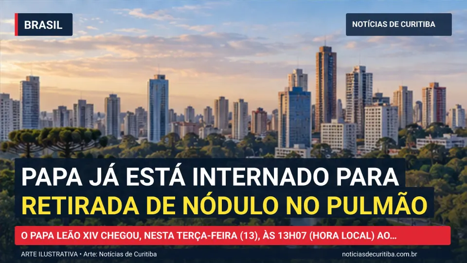 Capa do Notícias de Curitiba para matéria sobre Papa já está internado para retirada de nódulo no pulmão.