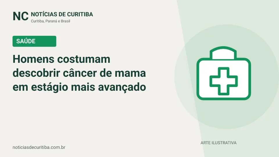 Capa do Notícias de Curitiba para matéria sobre Homens costumam descobrir câncer de mama em estágio mais avançado.