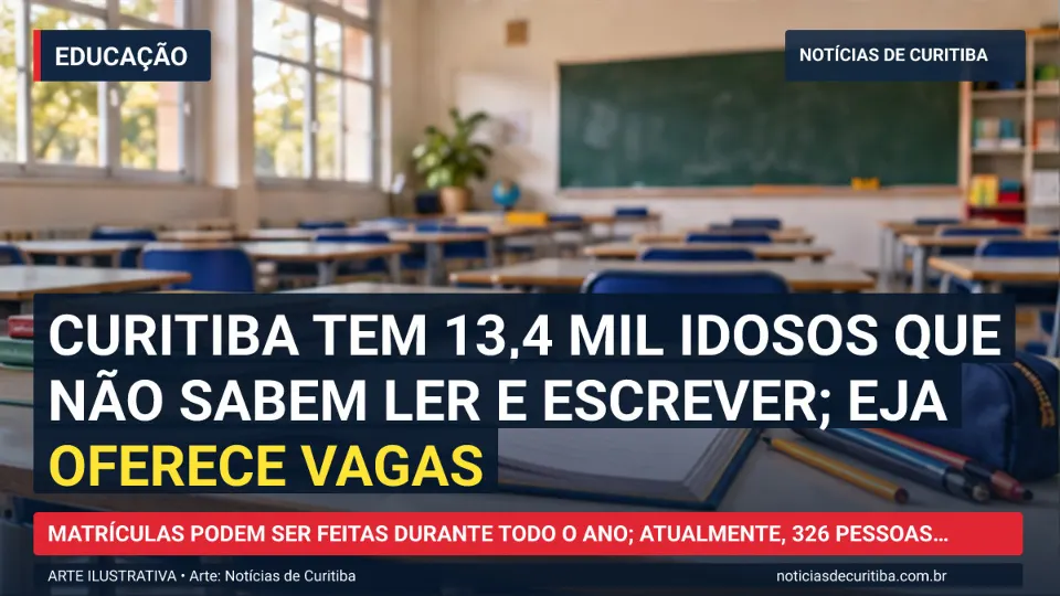 Capa da matéria sobre Curitiba tem 13,4 mil idosos que não sabem ler e escrever; EJA oferece vagas publicada pelo Notícias de Curitiba