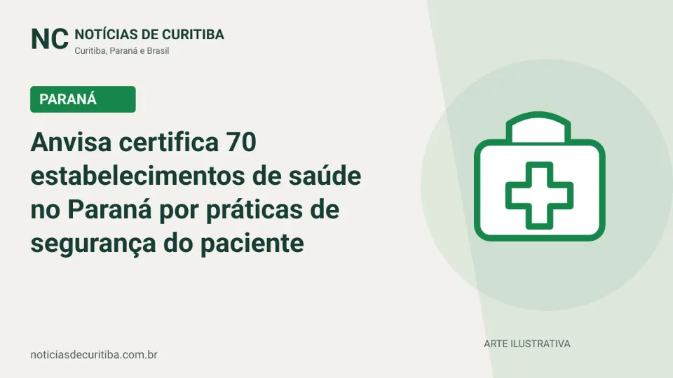 Capa do Notícias de Curitiba para matéria sobre Anvisa certifica 70 estabelecimentos de saúde no Paraná por práticas de segurança do paciente.