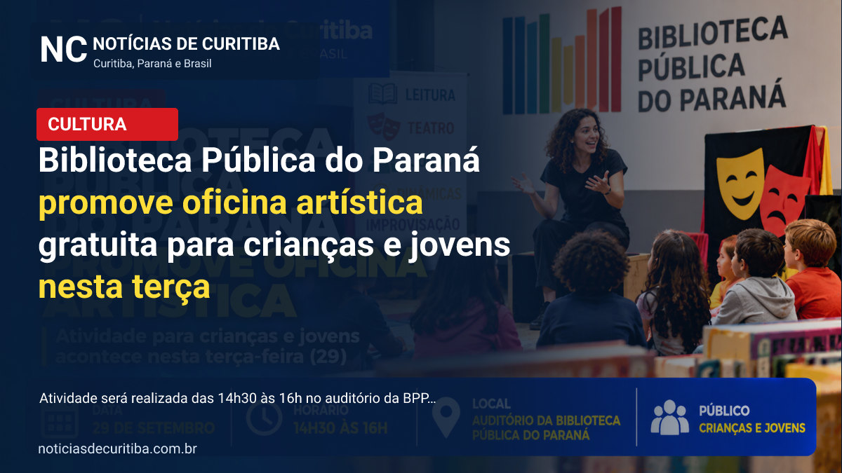 Biblioteca Pública do Paraná promove oficina artística gratuita para crianças e jovens nesta terça