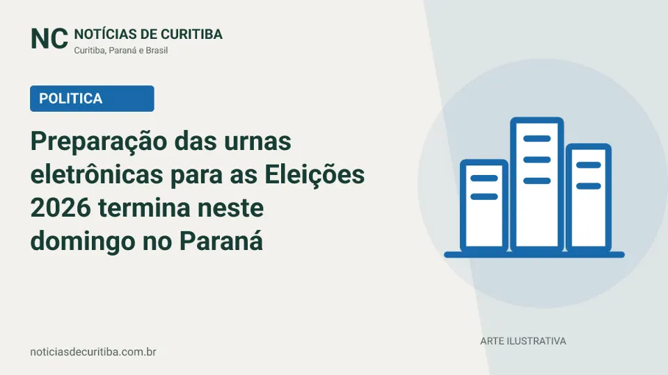 Capa da matéria sobre Preparação das urnas eletrônicas para as Eleições 2026 termina neste domingo no Paraná publicada pelo Notícias de Curitiba