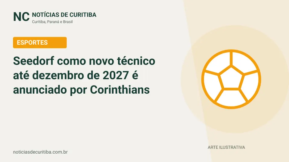 Capa do Notícias de Curitiba para matéria sobre Seedorf como novo técnico até dezembro de 2027 é anunciado por Corinthians.