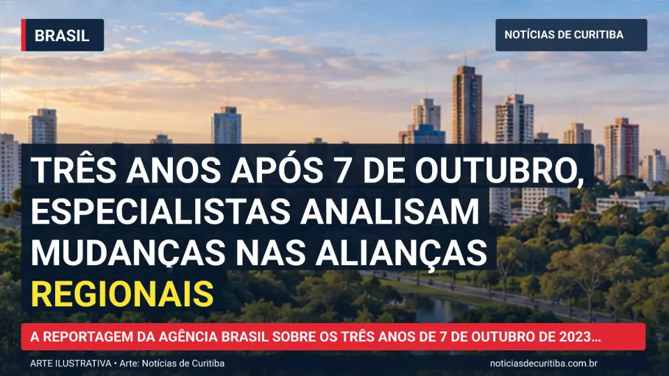 Capa do Notícias de Curitiba para matéria sobre Sete de outubro do Hamas redesenhou alianças no Oriente Médio.