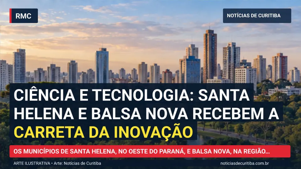 Capa do Notícias de Curitiba para matéria sobre Ciência e tecnologia: Santa Helena e Balsa Nova recebem a Carreta da Inovação.