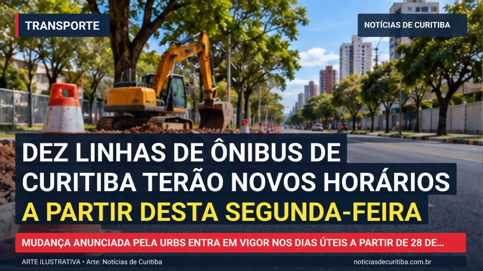 Capa da matéria sobre Dez linhas de ônibus de Curitiba terão novos horários a partir desta segunda-feira publicada pelo Notícias de Curitiba