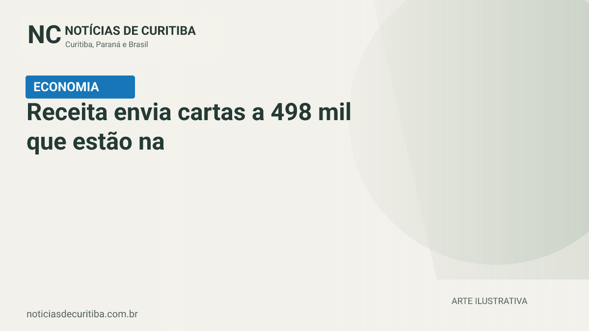 Capa do Notícias de Curitiba para matéria sobre Receita envia cartas a 498 mil que estão na malha fina até o dia 20.