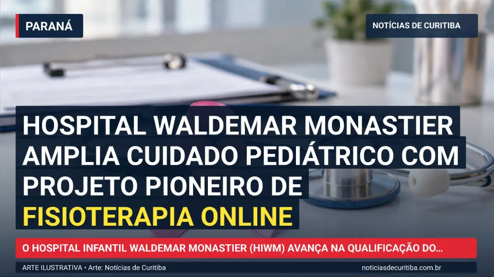 Capa do Notícias de Curitiba para matéria sobre Hospital Waldemar Monastier amplia cuidado pediátrico com projeto pioneiro de fisioterapia online.