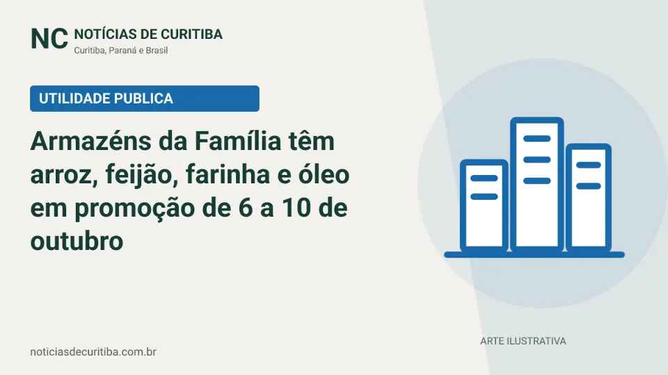Capa do Notícias de Curitiba para matéria sobre Armazéns da Família têm arroz, feijão, farinha e óleo em promoção de 6 a 10 de outubro.
