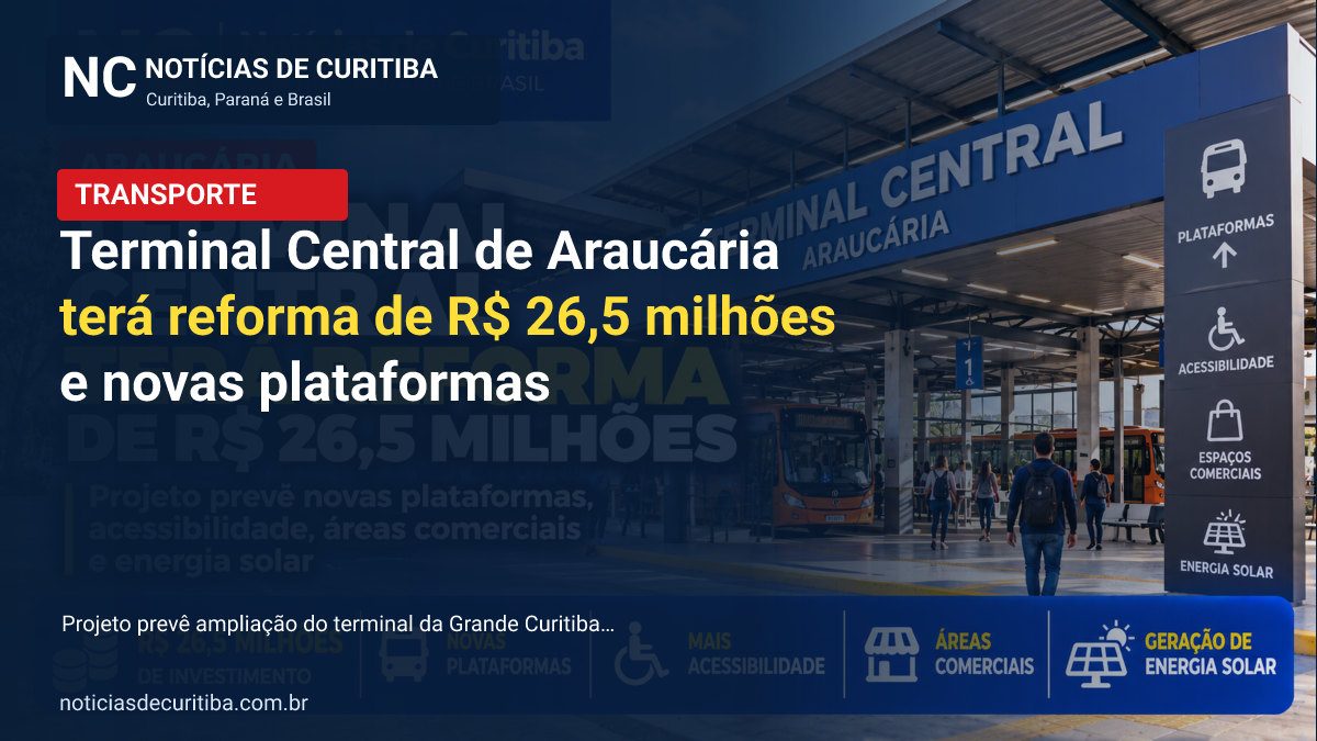 Terminal Central de Araucária terá reforma de R$ 26,5 milhões e novas plataformas