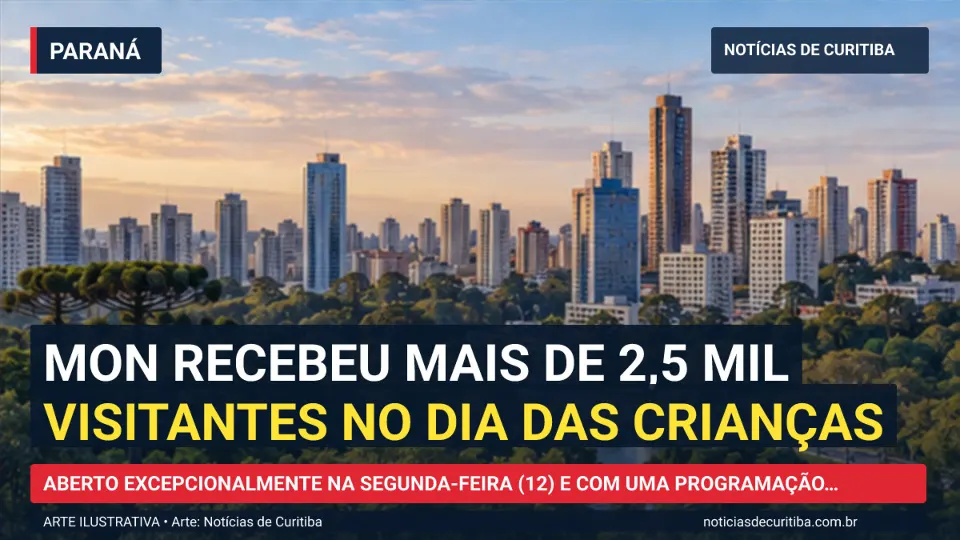 Ilustração do Notícias de Curitiba sobre MON recebeu mais de 2,5 mil visitantes no Dia das Crianças.