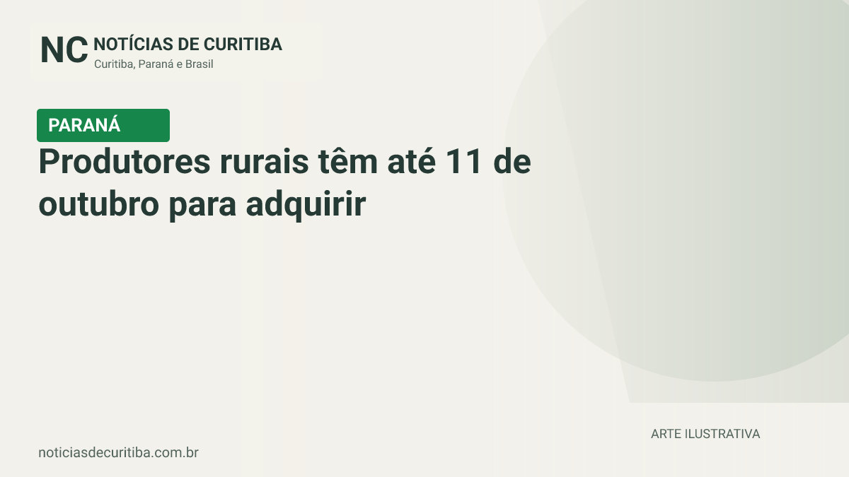 Capa do Notícias de Curitiba para matéria sobre Produtores rurais têm até 11 de outubro para adquirir fertilizante da Sanepar.