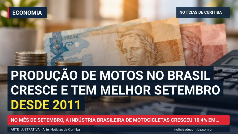 Capa do Notícias de Curitiba para matéria sobre Produção de motos no Brasil cresce e tem melhor setembro desde 2011.