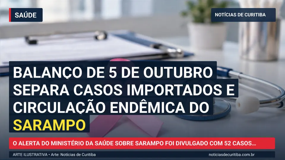 Capa do Notícias de Curitiba para matéria sobre Sarampo: Brasil intensifica ações face a avanço nos EUA e nas Américas.