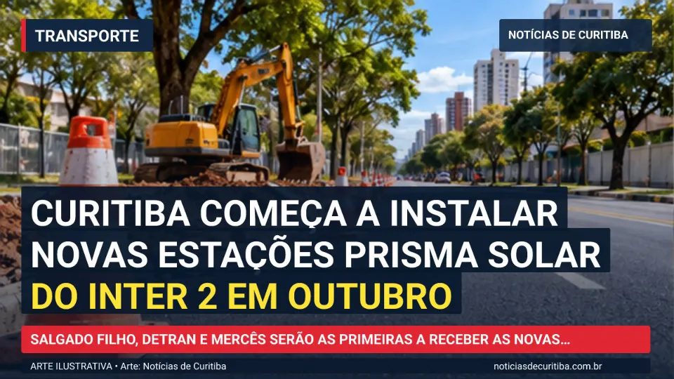 Capa da matéria sobre Curitiba começa a instalar novas estações Prisma Solar do Inter 2 em outubro publicada pelo Notícias de Curitiba