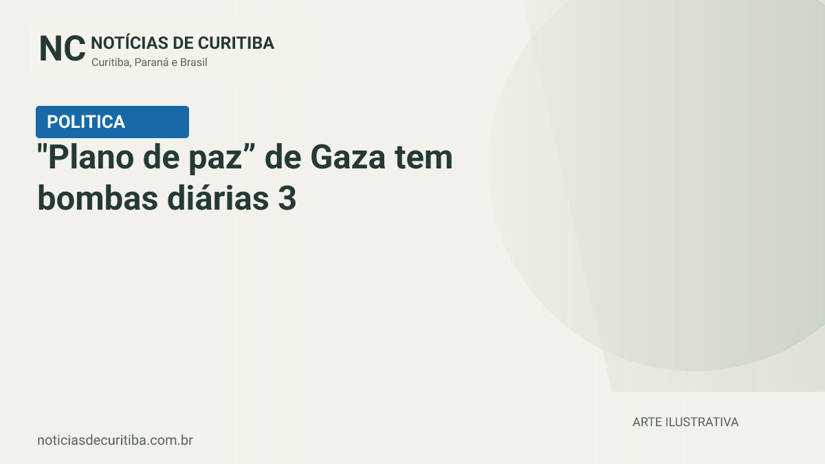 Capa do Notícias de Curitiba para matéria sobre "Plano de paz” de Gaza tem bombas diárias 3 anos após início da guerra.
