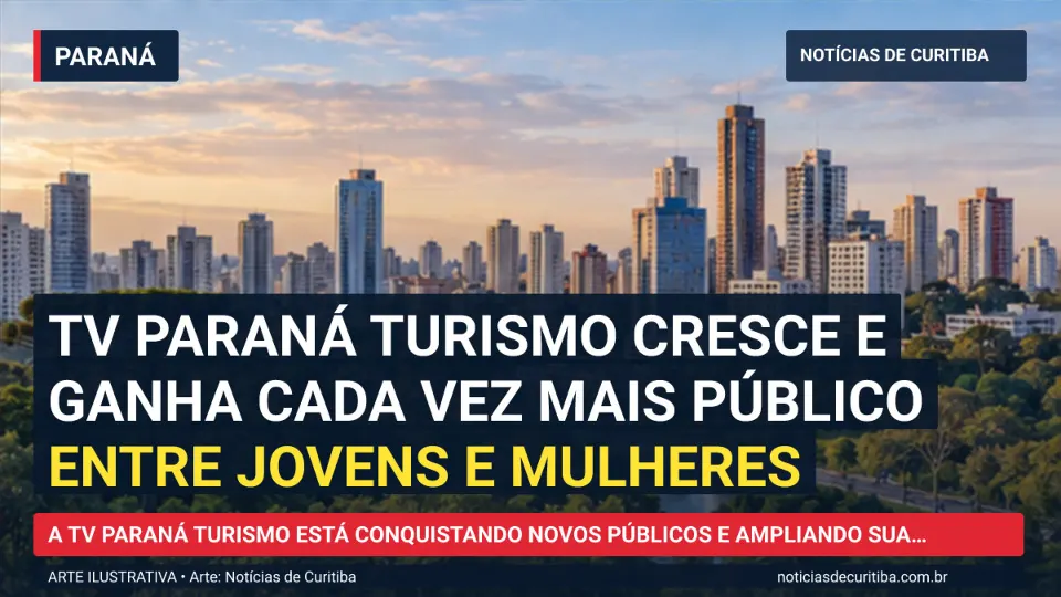 Capa do Notícias de Curitiba para matéria sobre TV Paraná Turismo cresce e ganha cada vez mais público entre jovens e mulheres.